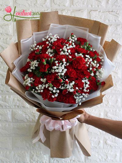 Bó hoa cẩm chướng đỏ đẹp nhất