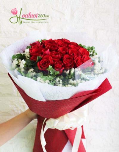 Bó hoa hồng đỏ- Hạnh phúc ngọt ngào